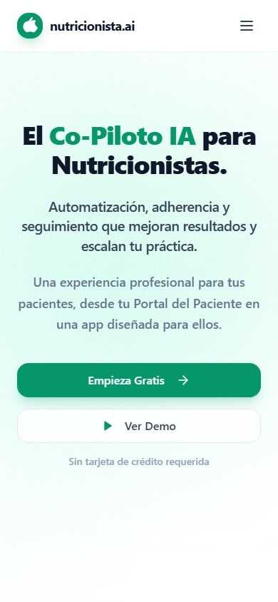 Nutricionista.ai — AI-Powered Diet Planning Platform mobile